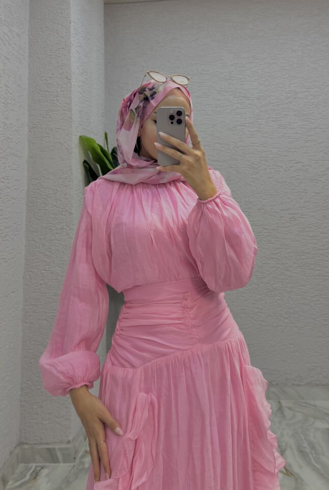 Fırfırlı VUAL Etekli Takım | Pembe