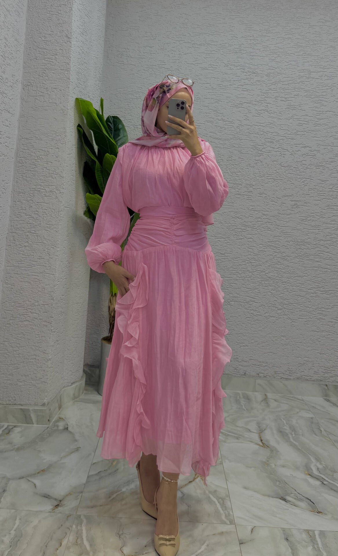 Fırfırlı VUAL Etekli Takım | Pembe