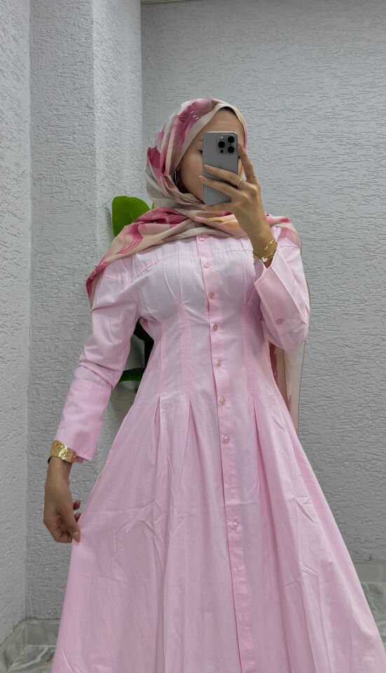 Gömlek Elbise | Pembe
